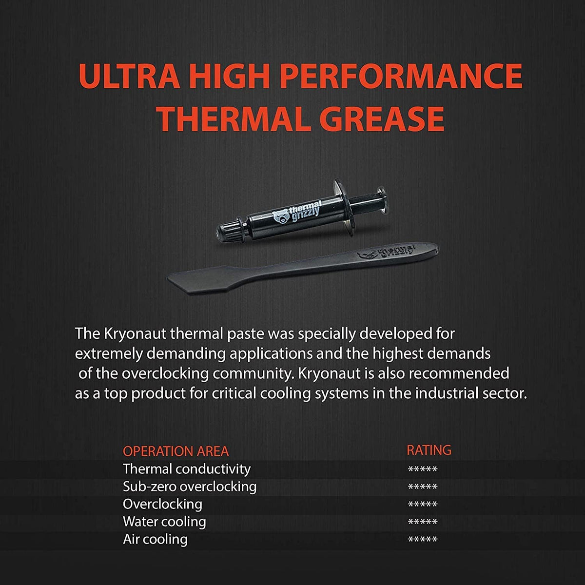 Thermal Grizzly Kryonaut - Ultra High Performance Thermal Paste (1g) –  TechnicaMV