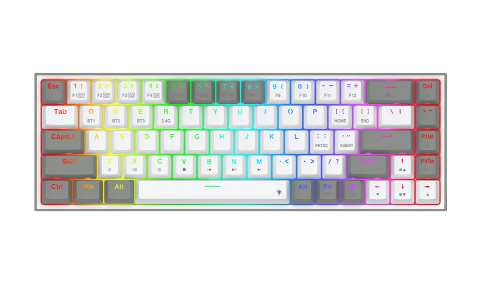 Redragon K631 Castor PRO Wireless RGB Gaming Keyboard (White-Grey)