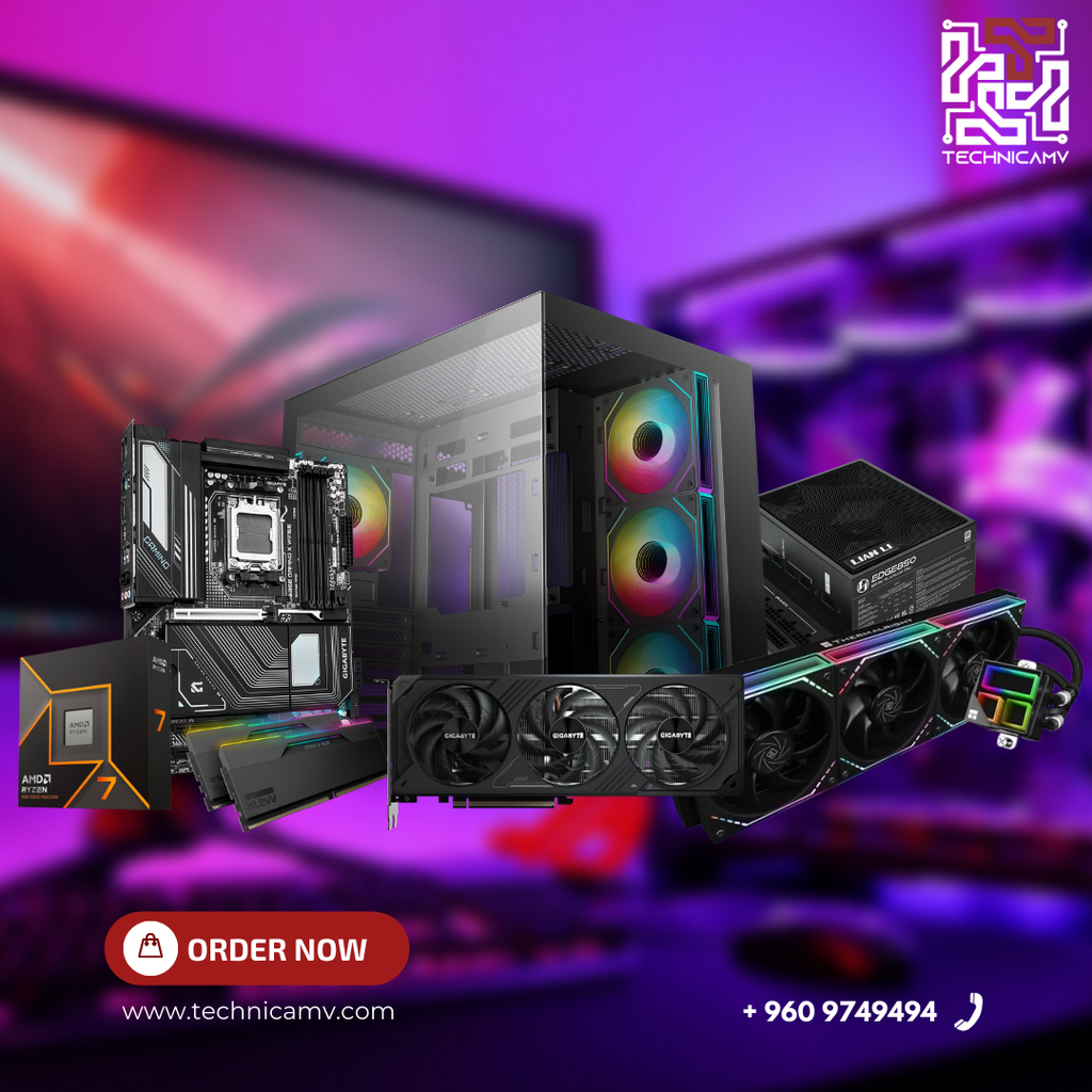 Custom Built PC - AMD Ryzen 7 9700X, RTX 5070, 32GB RAM DDR5, LIQUID COOLED
