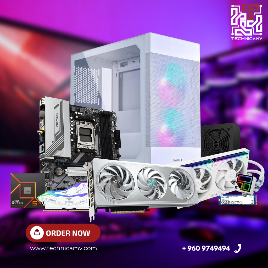 Custom Built PC - AMD Ryzen 5 7500F, RTX 5060, 32GB RAM DDR5, LIQUID COOLED