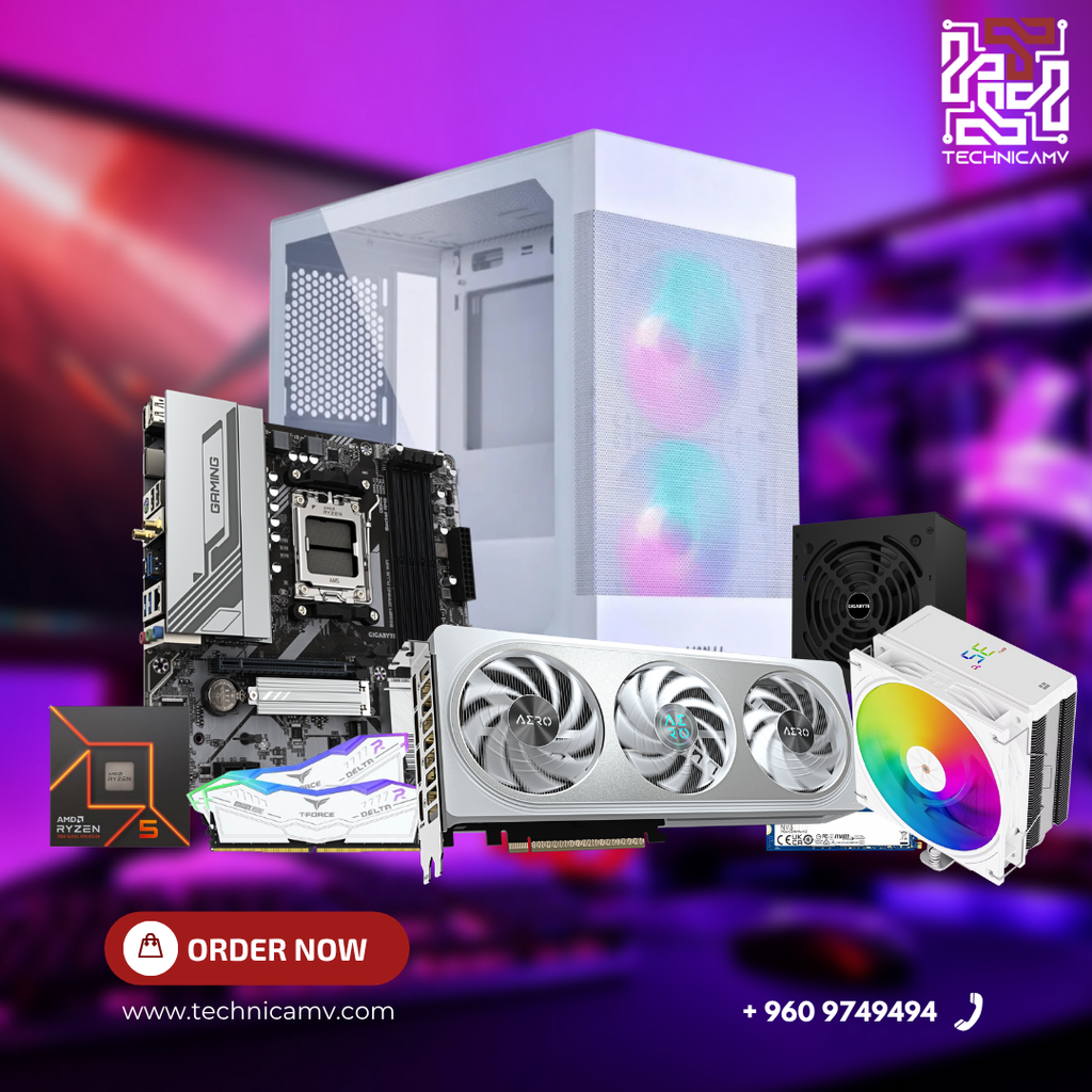 Custom Built PC - AMD Ryzen 5 7500F, RTX 5060, 32GB RAM DDR5, 1TB NVME, AIR COOLED