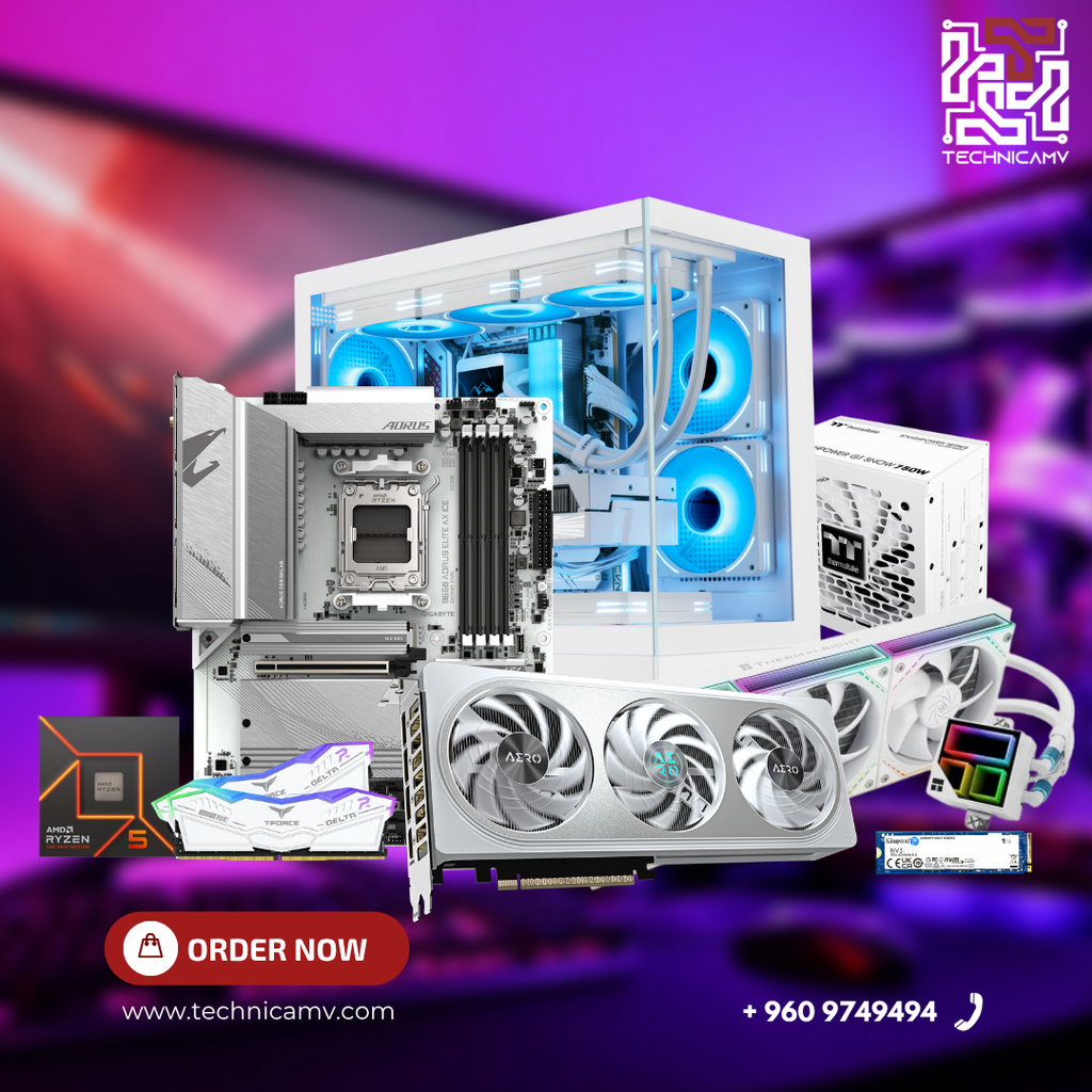 Custom Built PC - AMD Ryzen 5 7500F, RTX 5060, 32GB RAM DDR5, 1TB NVME, LIQUID COOLED