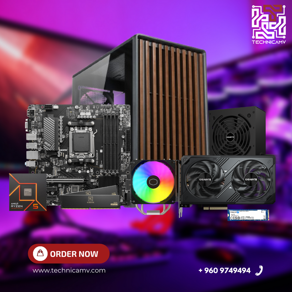 Custom Built PC - AMD Ryzen 5 , RTX 5060, 32GB RAM DDR5, 1TB NVME, AIR COOLED