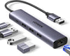 UGREEN 5 in 1 USB A Hub Ethernet RJ45 Port LAN Network Adapter USB A 3.0 Type C Docking Station