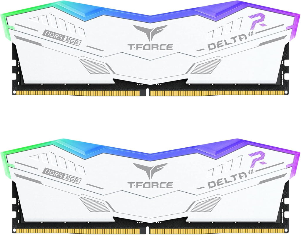 T-Force Delta Alpha RGB DDR5 Ram 32 GB Kit (2x16GB) 6000MHz CL30 - White