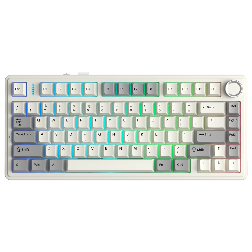 AULA F75 Mechanical - Retro White (Milk White Switch)