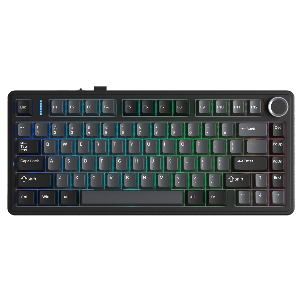 AULA F75 Mechanical - Black & Dark Gray (Milk White Switch)