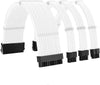 White Sleeved Cables 30CM PSU Extension Cable Kit