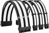 Black & White Sleeved Cables 30CM PSU Extension Cable Kit